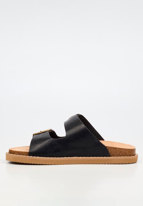 Butterfly Feet - Charli 1 big buckle sandal - black