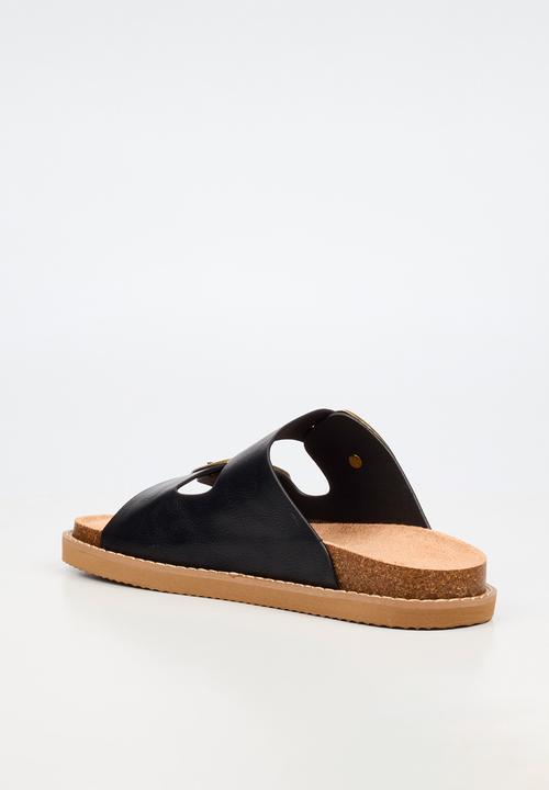 Butterfly Feet - Charli 1 big buckle sandal - black