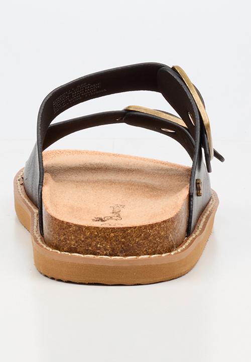 Butterfly Feet - Charli 1 big buckle sandal - black