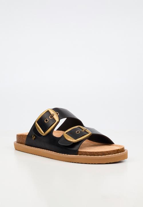 Butterfly Feet - Charli 1 big buckle sandal - black