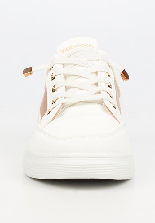 Viabeach - Lipton 4 combo elastic lace sneaker - champagne