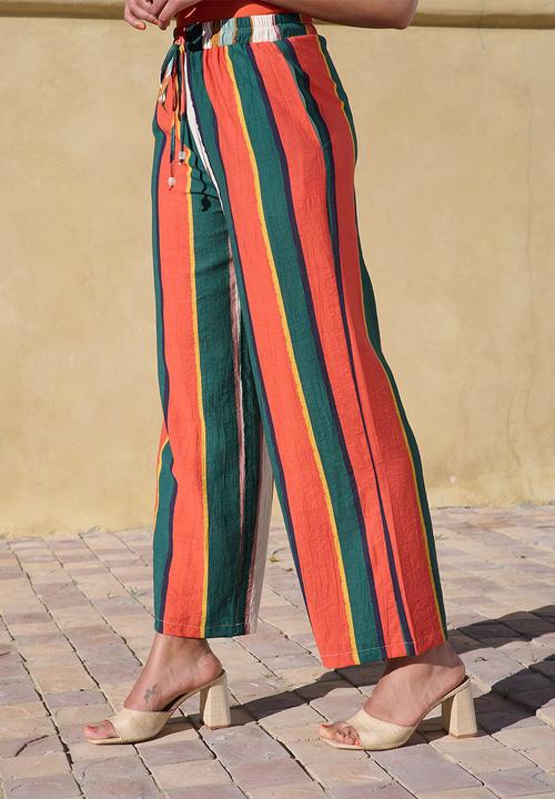 Me&B - Striped Straight Leg Pull On Pant - Multicolour