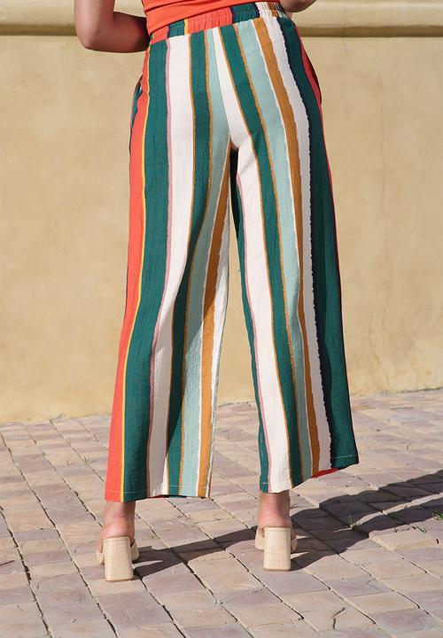 Me&B - Striped Straight Leg Pull On Pant - Multicolour