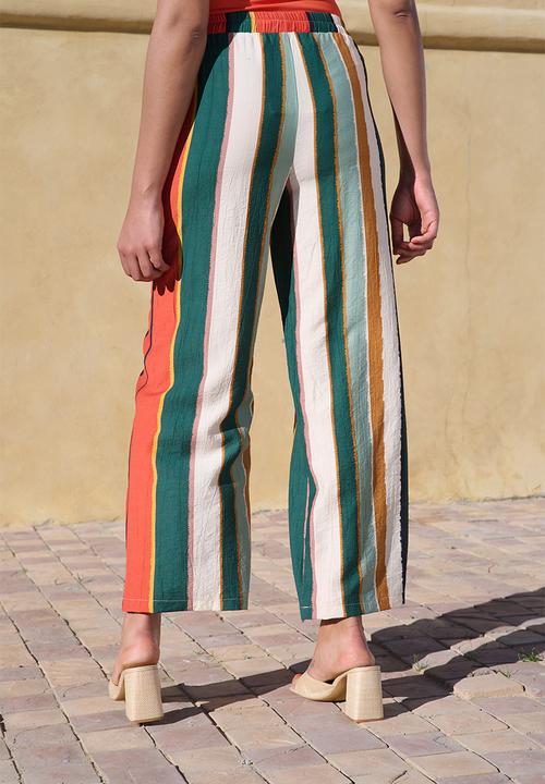 Me&B - Striped Straight Leg Pull On Pant - Multicolour