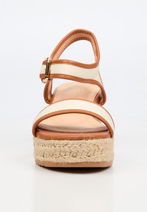 Miss Black - Steffi 12 colour-blocked wedge - tan