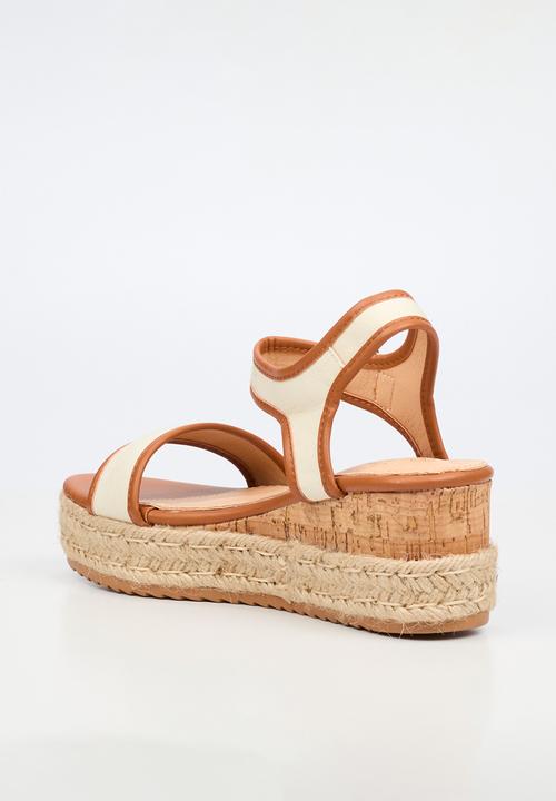 Miss Black - Steffi 12 colour-blocked wedge - tan