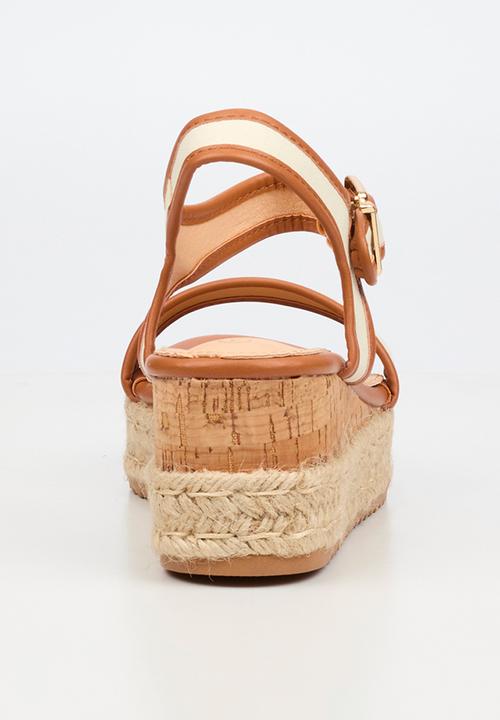 Miss Black - Steffi 12 colour-blocked wedge - tan
