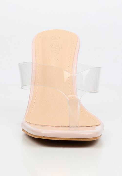 Miss Black - Sydney 1 vynil strap clear wedge - neutral