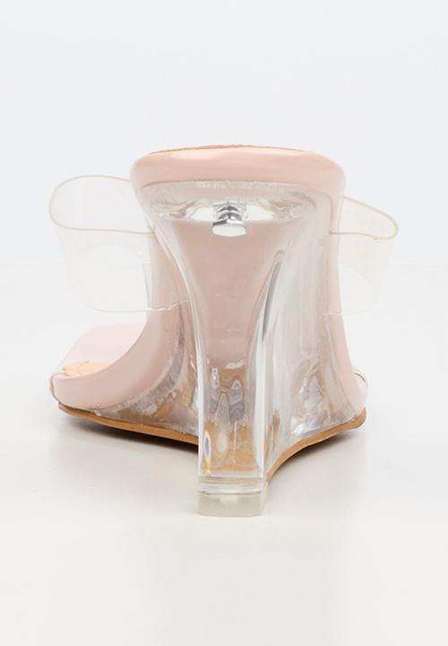 Miss Black - Sydney 1 vynil strap clear wedge - neutral