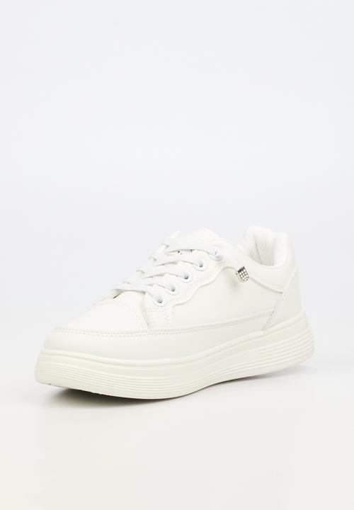 Little Miss Black - Lipton 5 Casual Elastic Lace Sneaker - White