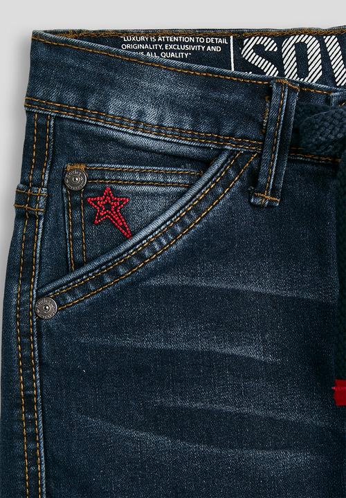 SOVIET - Boys Cargo Pocket Denim Short - Dk Indigo