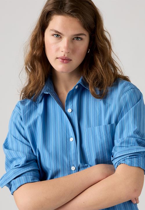 Levi’s® - Harlie Boyfriend Shirt - Telma Stripe Parisian Blue Poplin