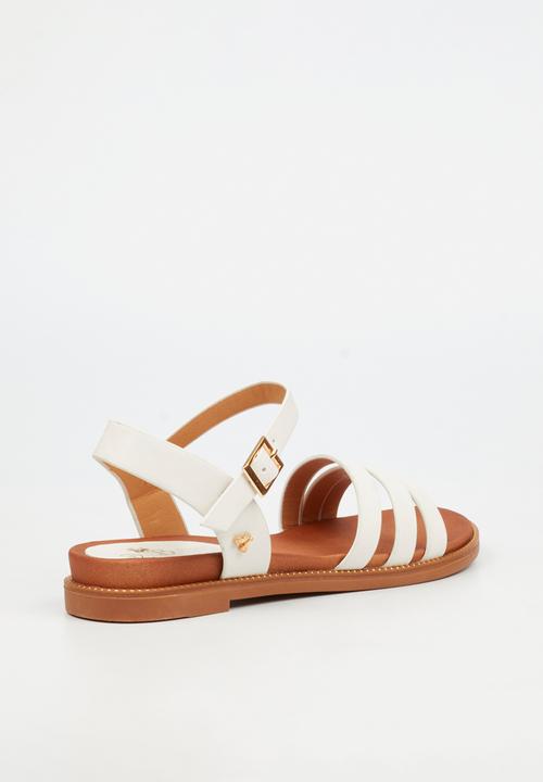 Butterfly Feet - Ellie 11 ankle strap sandal - white