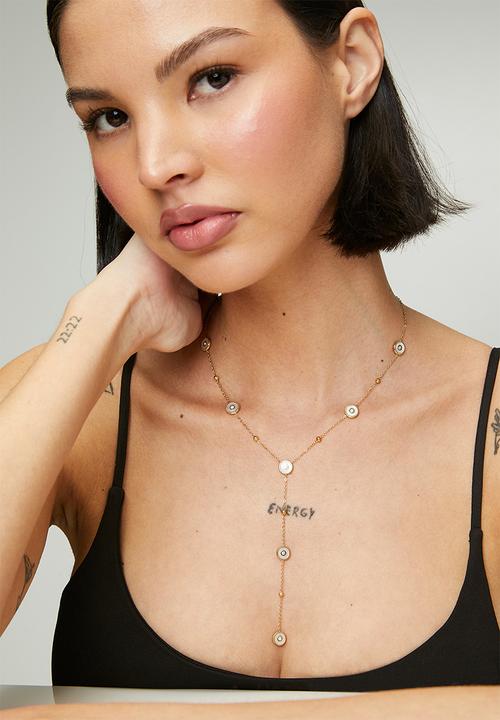 Zoe on Trend - Trendy Lariat Necklace - Gold