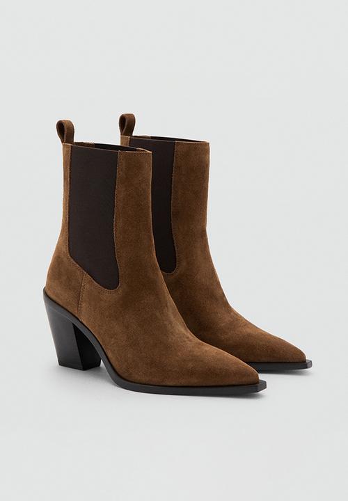 MANGO - Toba suede chelsea ankle boot - medium brown