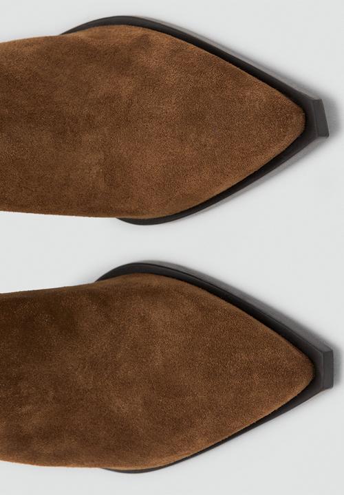 MANGO - Toba suede chelsea ankle boot - medium brown