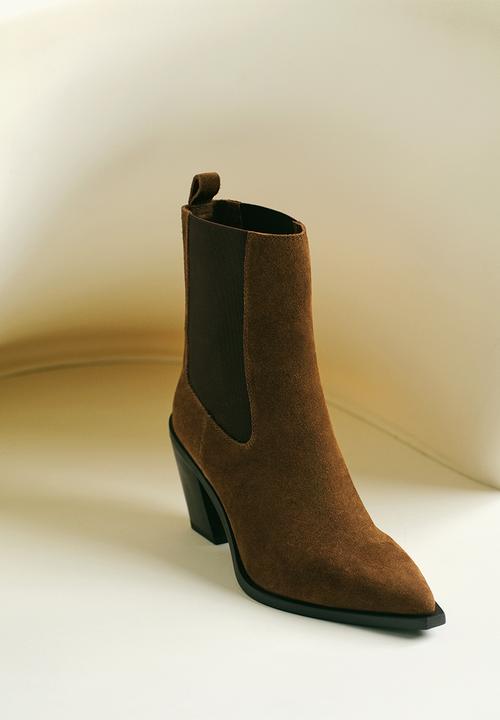 MANGO - Toba suede chelsea ankle boot - medium brown