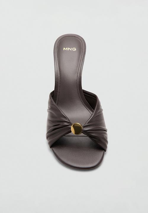 MANGO - Bruc gold detail stiletto heel - dark brown