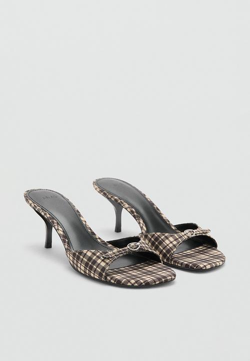 MANGO - Made1 plaid print mule heel - light/pastel yellow
