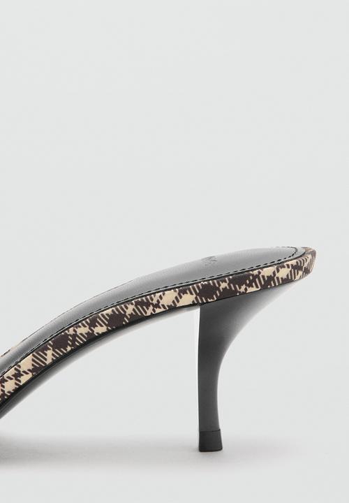 MANGO - Made1 plaid print mule heel - light/pastel yellow