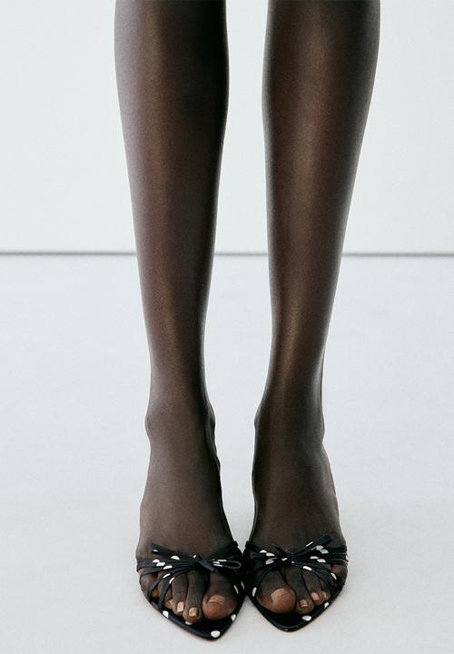 MANGO - Blake1 polka dot strappy heel - black