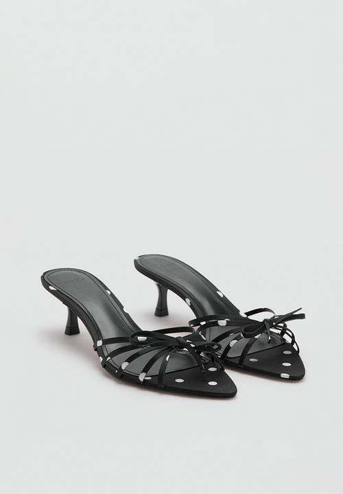 MANGO - Blake1 polka dot strappy heel - black