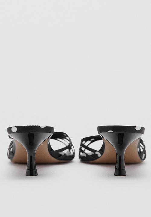 MANGO - Blake1 polka dot strappy heel - black