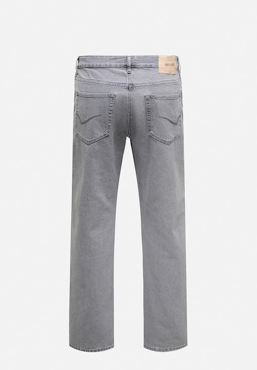 Only & Sons - Edge Straigh Box Tai DNM - Light Grey Denim