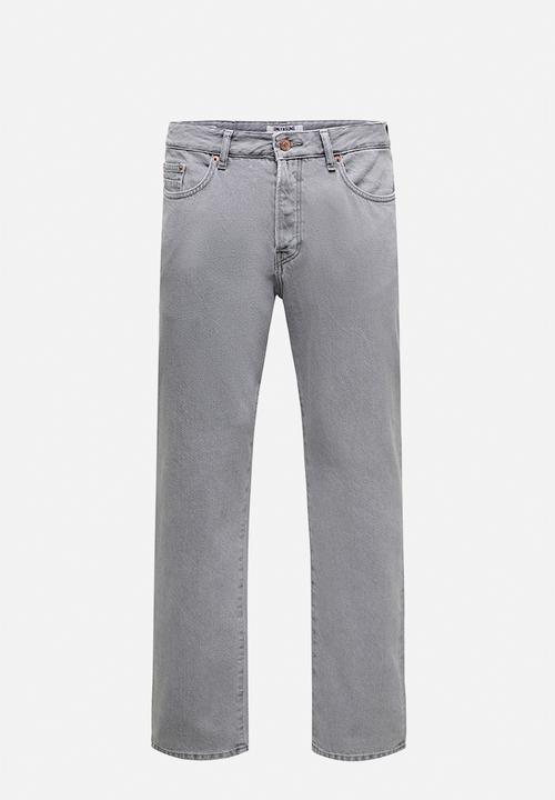 Only & Sons - Edge Straigh Box Tai DNM - Light Grey Denim
