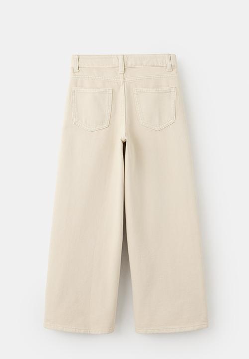 MANGO - Jeans Flor - Light Beige