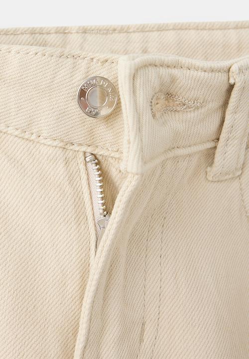 MANGO - Jeans Flor - Light Beige