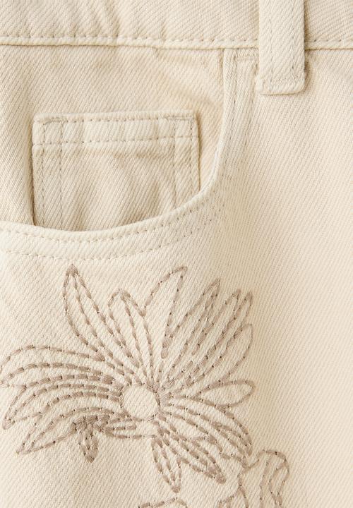 MANGO - Jeans Flor - Light Beige
