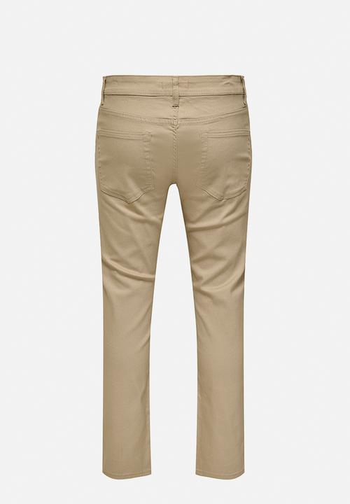 Only & Sons - loom Twill Slim Fit Chino Pants - Chinchilla