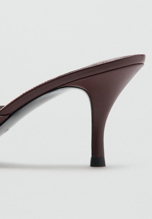 MANGO - Bloom gold detail stiletto heel - dark red