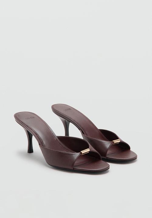 MANGO - Bloom gold detail stiletto heel - dark red
