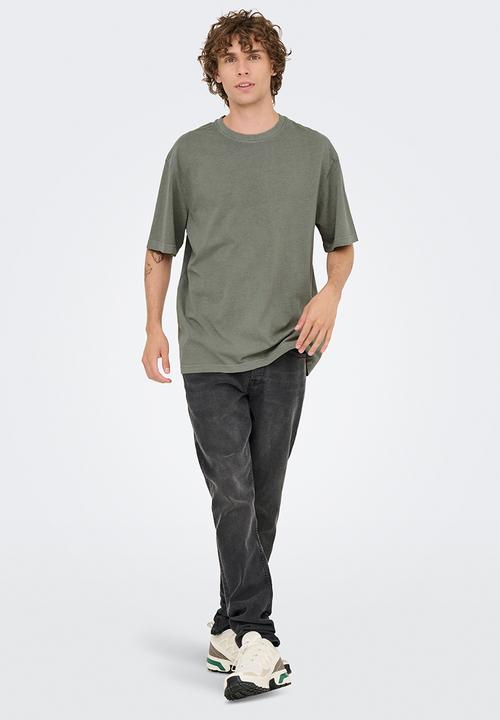 Only & Sons - Distress RLX Short Sleeve Tee Noos - Castor Gray