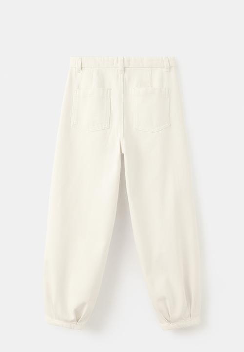 MANGO - Jeans Bombacho - Natural