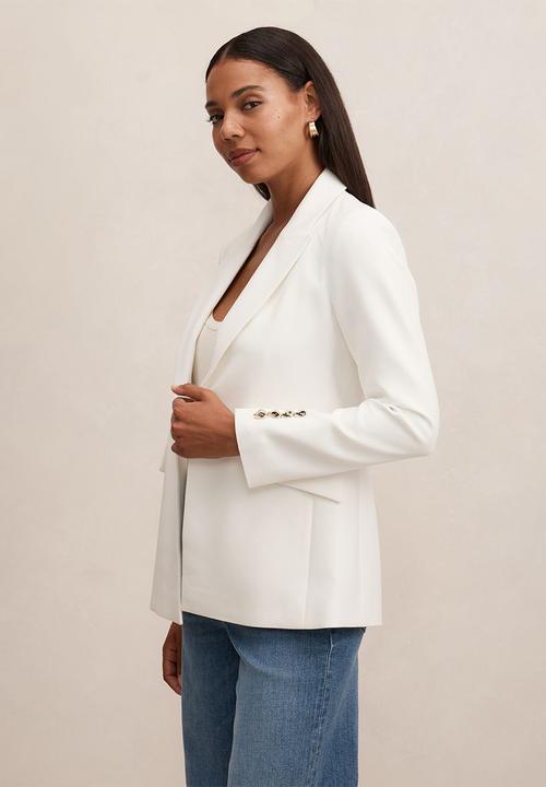 Forever New - Trixie gold button blazer - porcelain