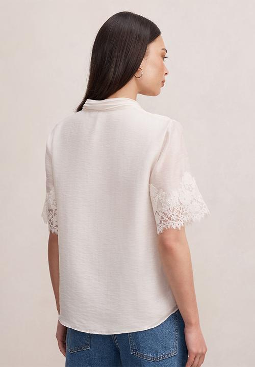 Forever New - Ana lace detail blouse - cream
