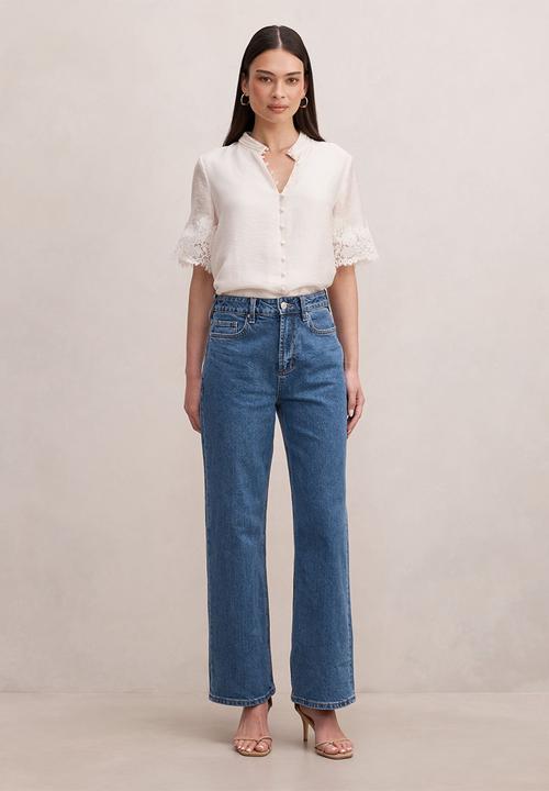 Forever New - Ana lace detail blouse - cream