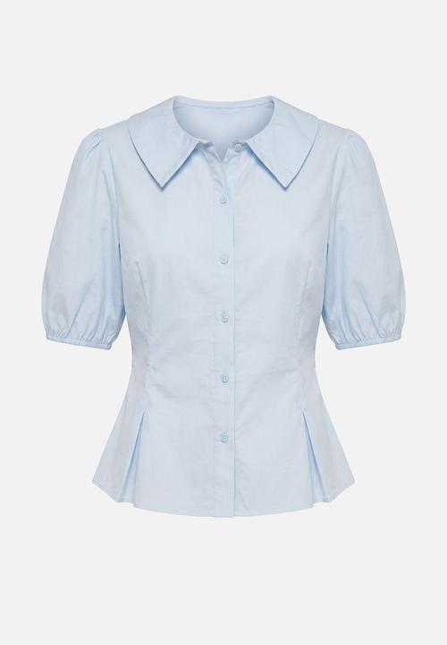 Forever New - Gracie bubble sleeve shirt - soft blue