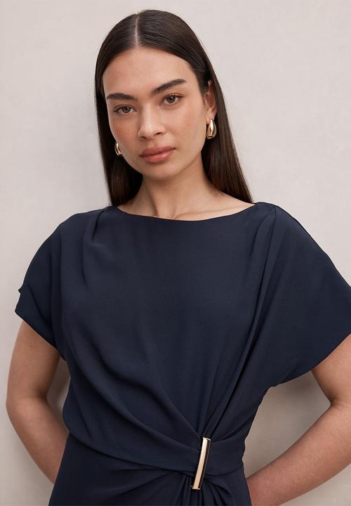 Forever New - Wren hardware detail midi dress - navy