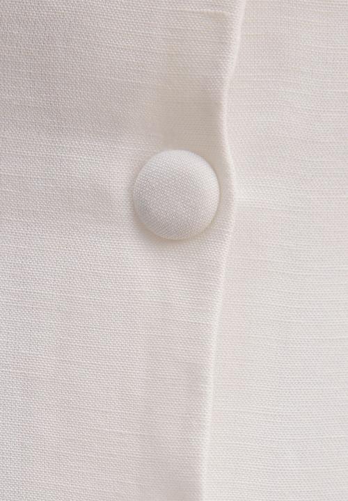 Forever New - Elinda button up linen mini dress - porcelain