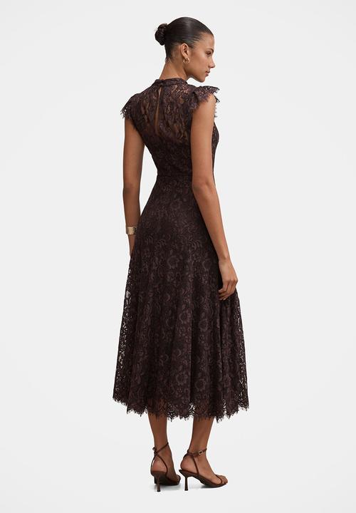 Forever New - Arielle lace midi dress - plum brown