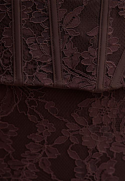 Forever New - Myla lace corset maxi dress - chocolate freckle
