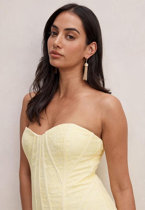 Forever New - Myla lace corset maxi dress - lemon