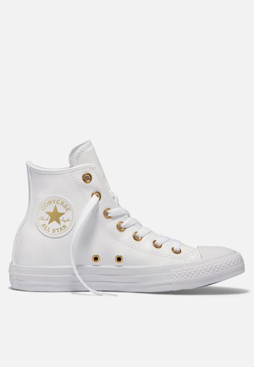 white and gold all star converse 