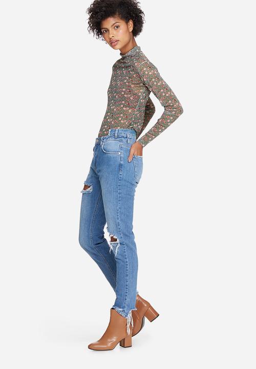 dailyfriday - Printed mesh turtle neck