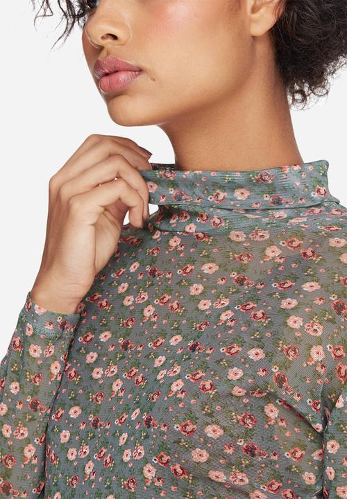 dailyfriday - Printed mesh turtle neck