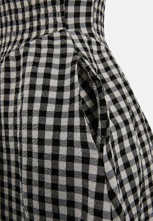 Trendyol - Plaid Mini Beach Dress - Black